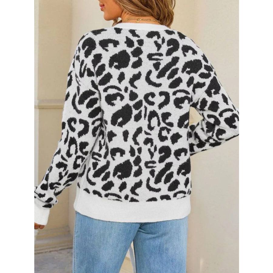 Leopard Tie-Front Cardigan Apparel and Accessories