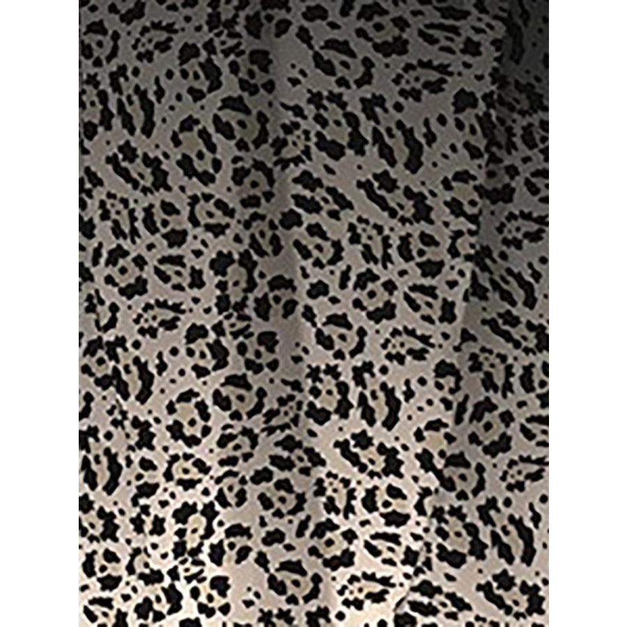 Leopard Tie Shoulder Swimwear and Skirt Swim Set Apparel Accessories