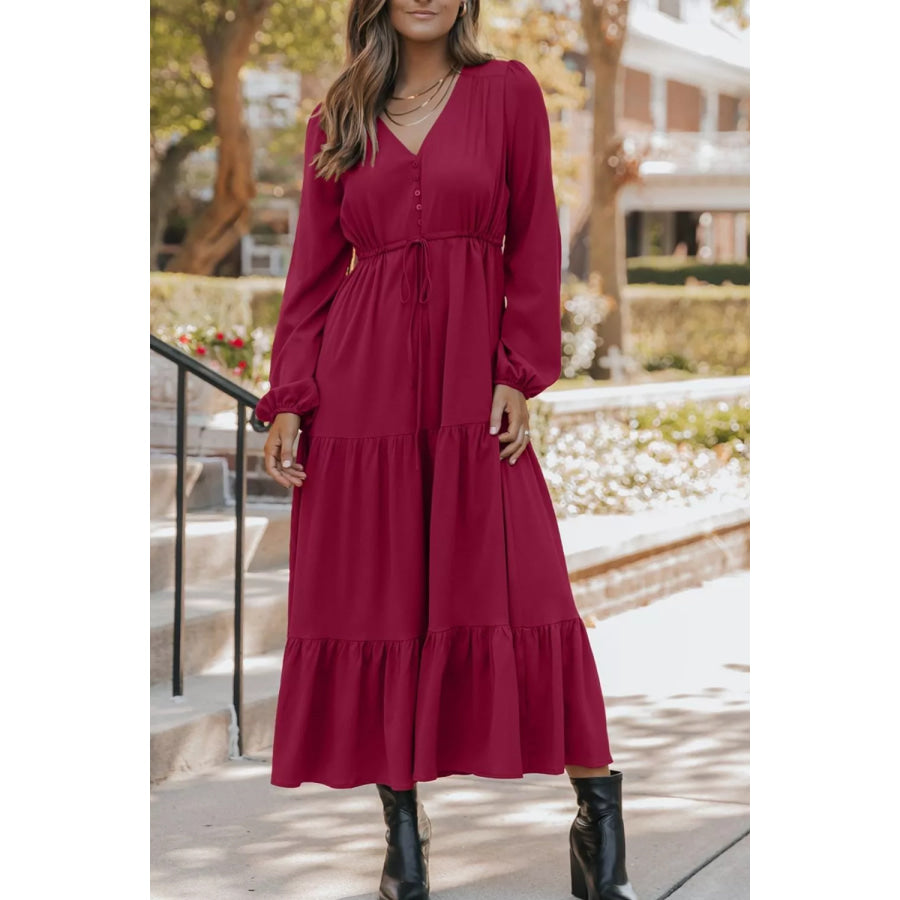 Leopard Trim Notched Neck Short Puff Sleeve Shift Mini Dress Apparel and Accessories