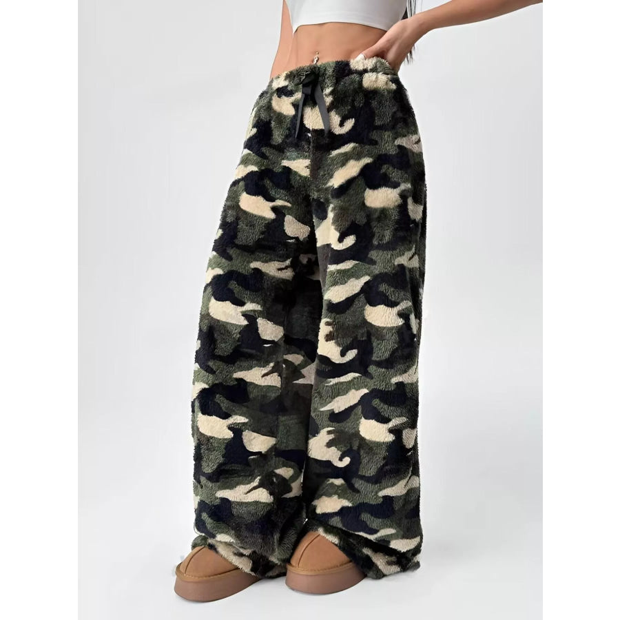 Leopard Wide Leg Pants Apparel and Accessories