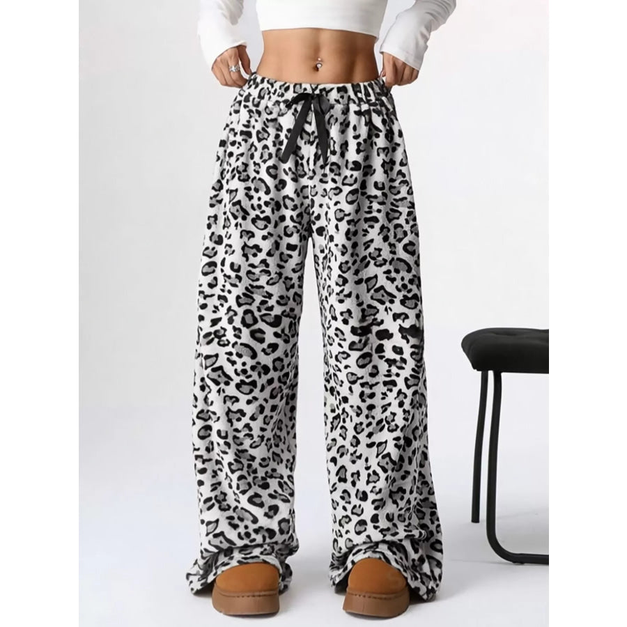 Leopard Wide Leg Pants Apparel and Accessories