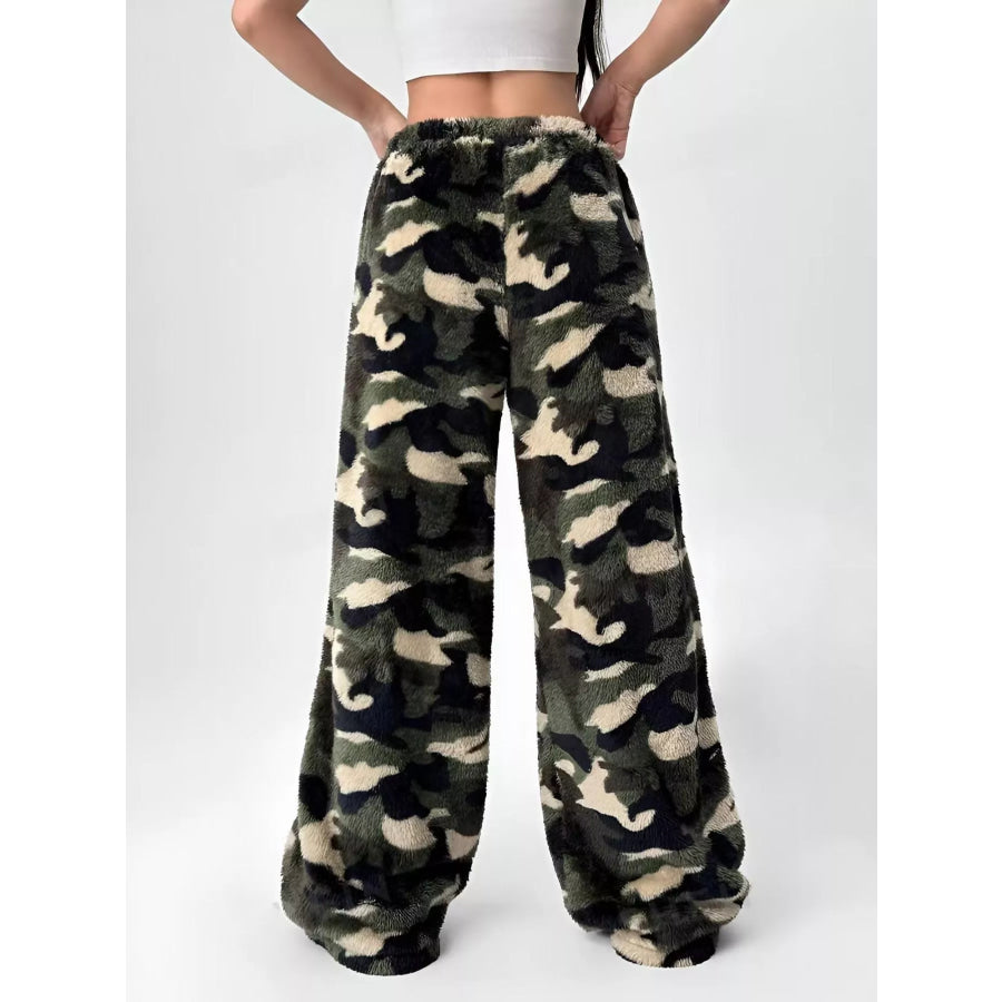 Leopard Wide Leg Pants Apparel and Accessories