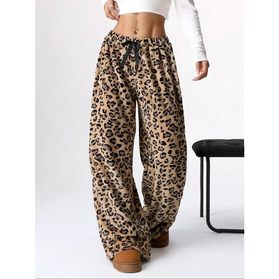 Leopard Wide Leg Pants Leopard / S Apparel and Accessories