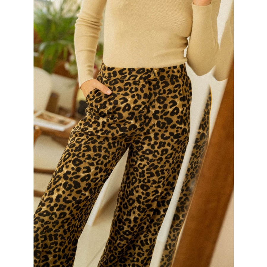 Leopard Wide Leg Pants