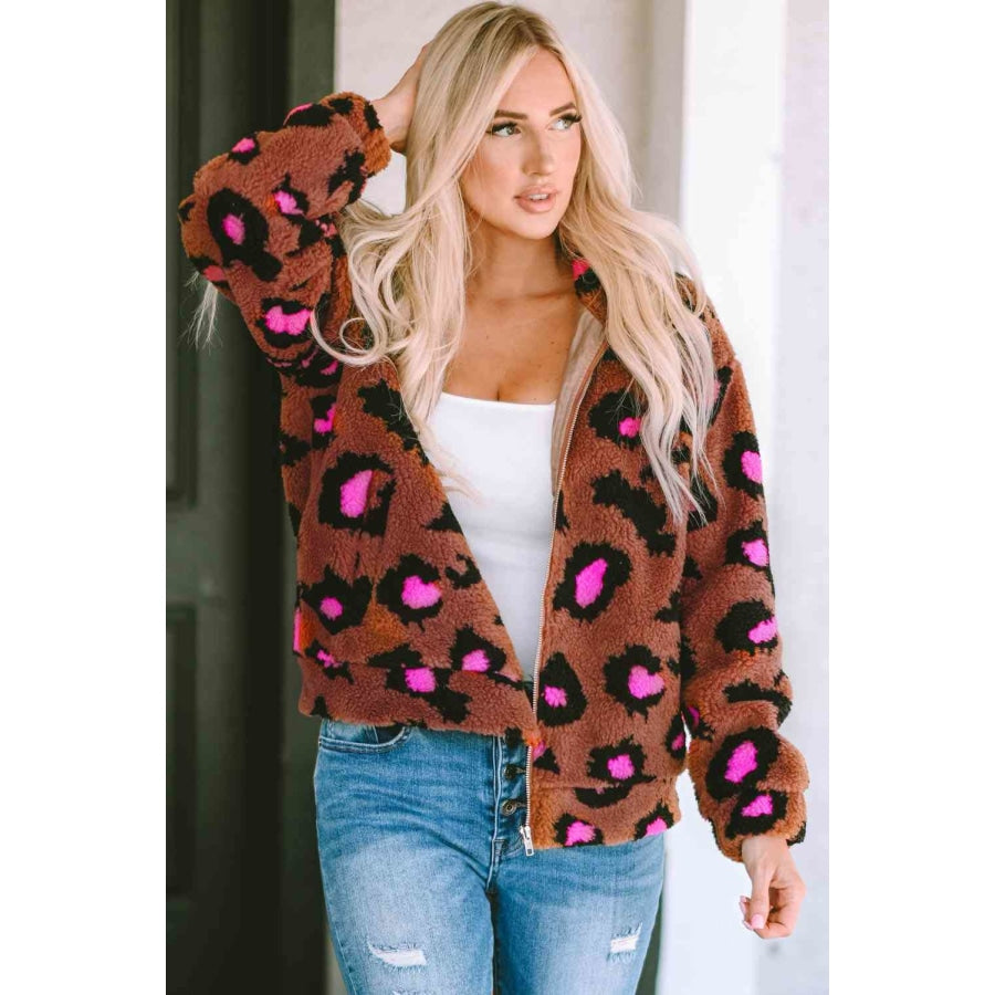 Leopard Zip-Up Jacket