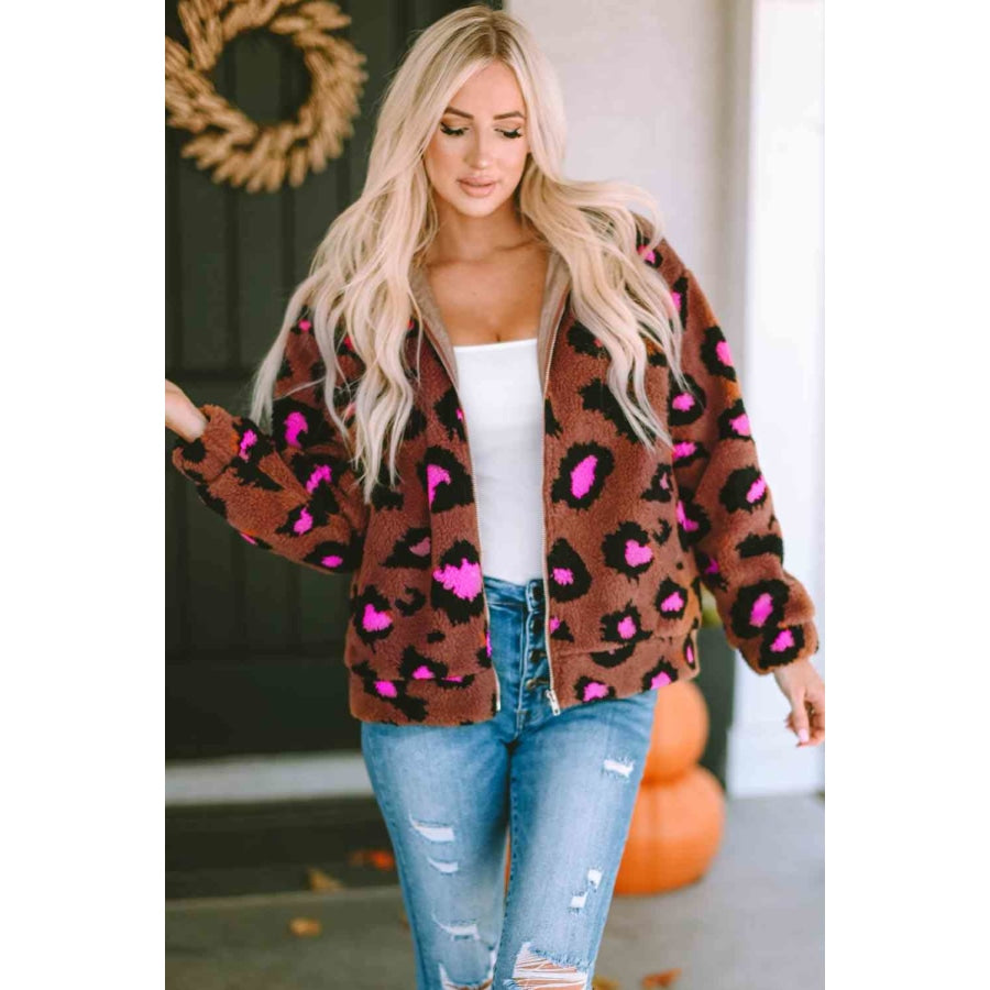 Leopard Zip-Up Jacket