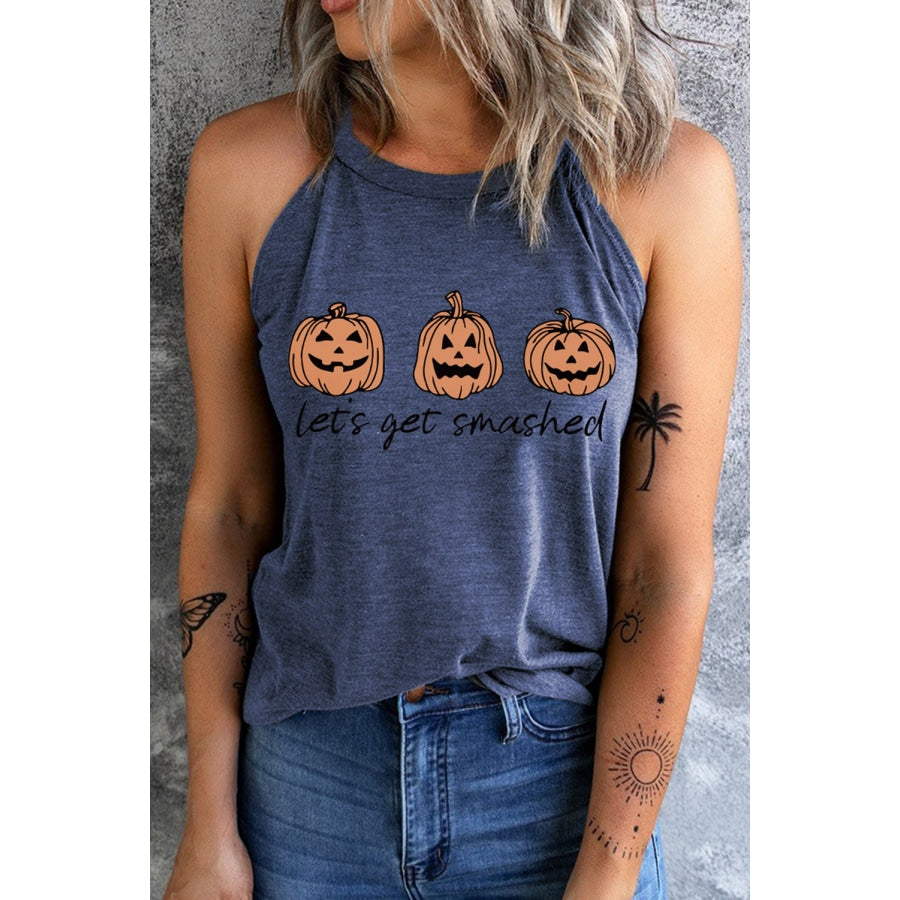 LET’S GET SMASHED Graphic Tank Top Dusty Blue / XS