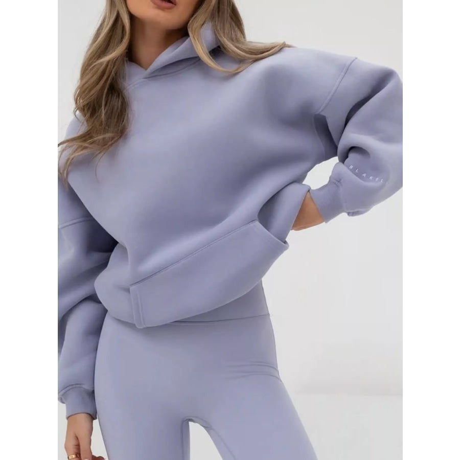 Letter Back Hoodie with Kangaroo Pocket Apparel and Accessories