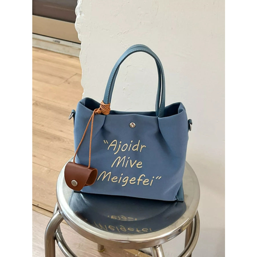 Letter Canvas Handbag Blue / onesize Apparel and Accessories