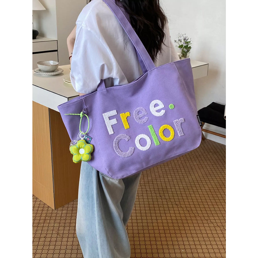 Letter Canvas Shoulder Bag Apparel and Accessories