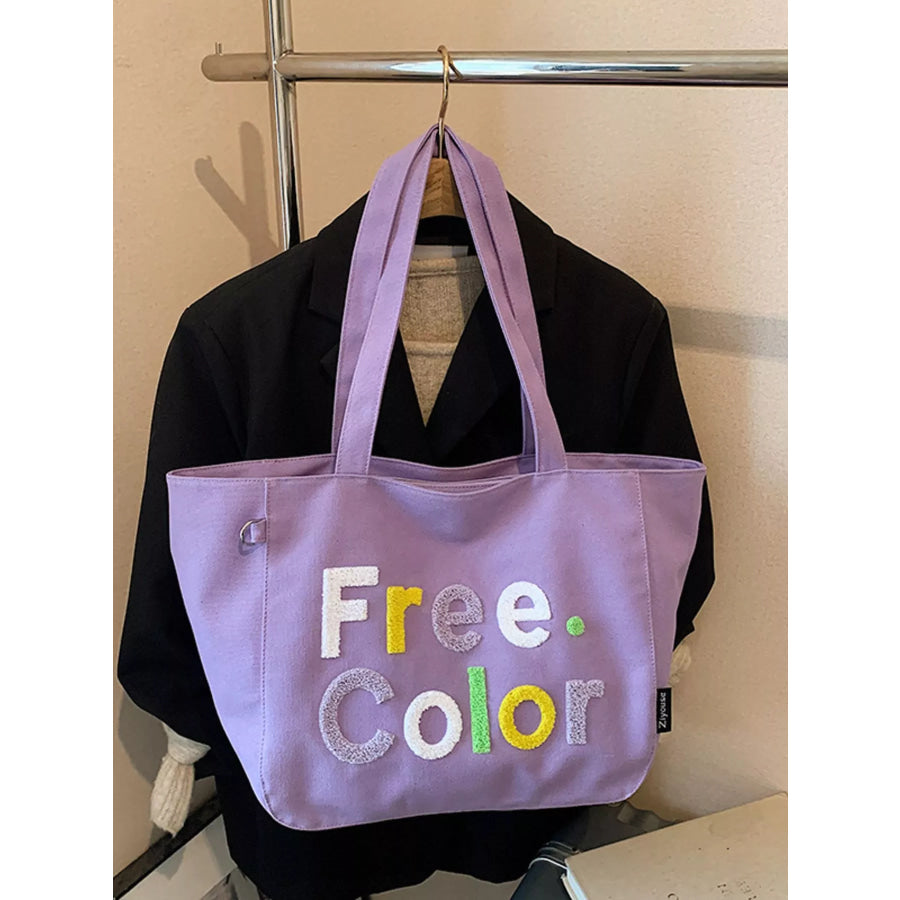 Letter Canvas Shoulder Bag Apparel and Accessories