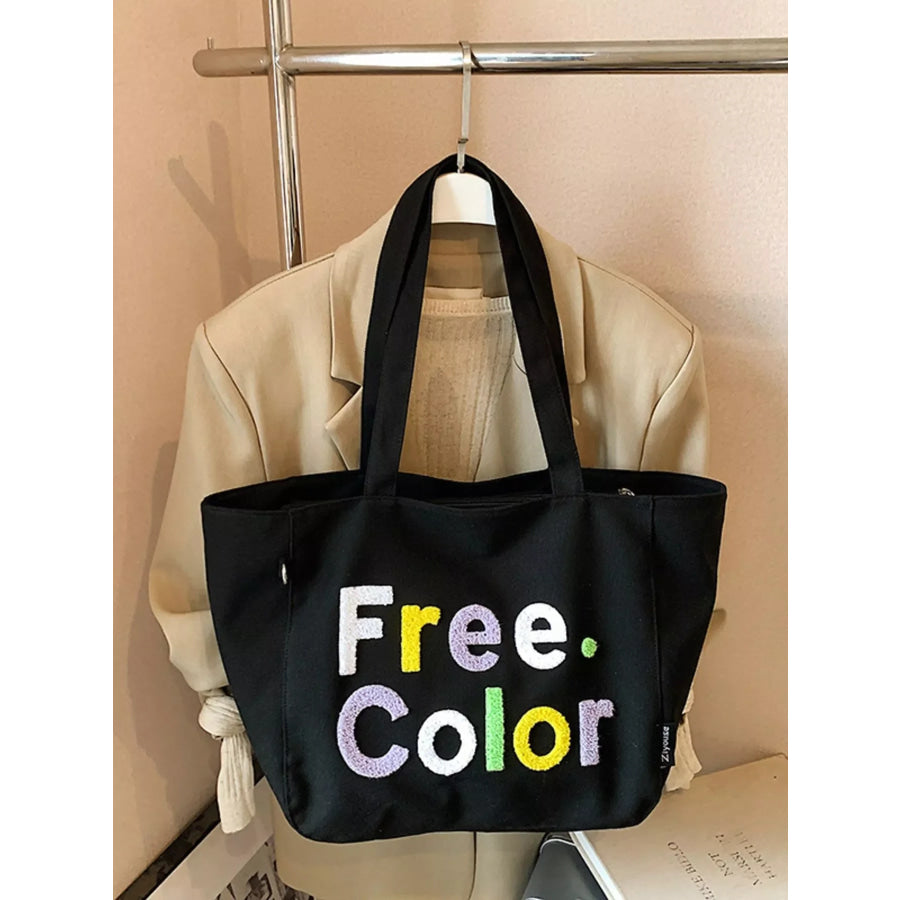 Letter Canvas Shoulder Bag Apparel and Accessories
