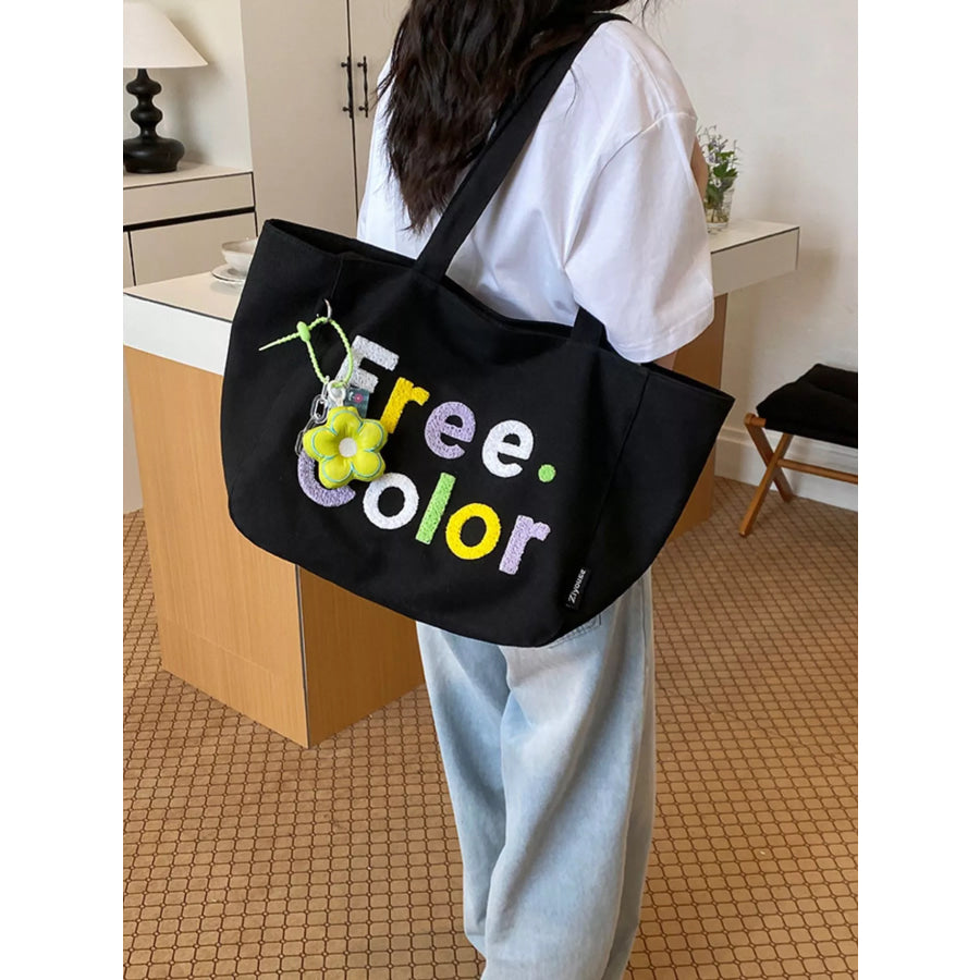 Letter Canvas Shoulder Bag Apparel and Accessories