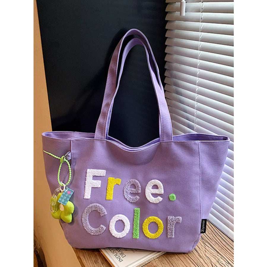 Letter Canvas Shoulder Bag Apparel and Accessories