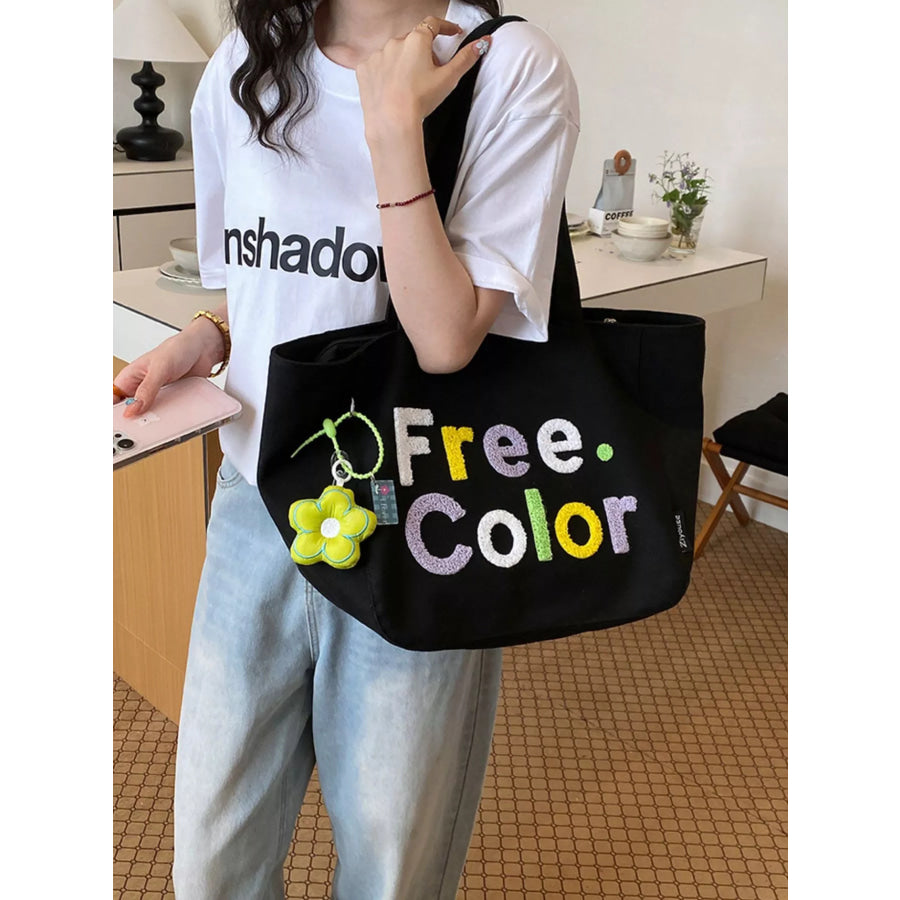 Letter Canvas Shoulder Bag Apparel and Accessories