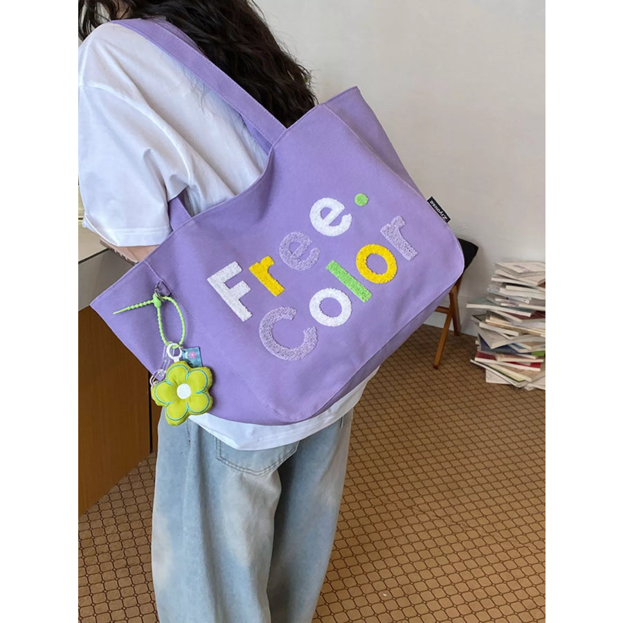 Letter Canvas Shoulder Bag Apparel and Accessories