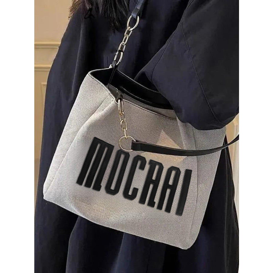 Letter Canvas Shoulder Bag Apparel and Accessories