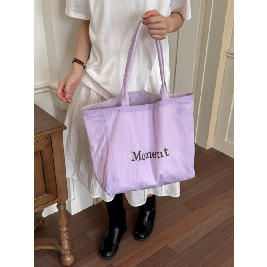 Letter Canvas Tote Bag Purple / onesize Apparel and Accessories