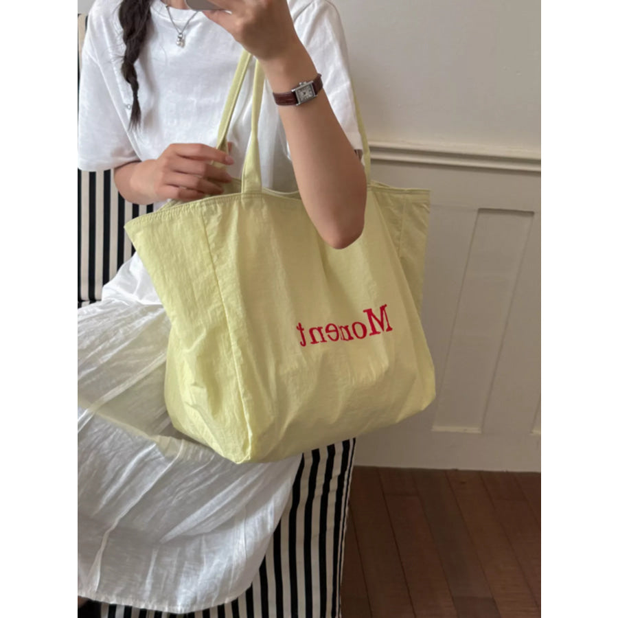 Letter Canvas Tote Bag Yellow / onesize Apparel and Accessories