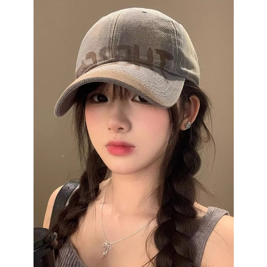 Letter Casual Baseball Cap Dark Gray / One Size Apparel and Accessories