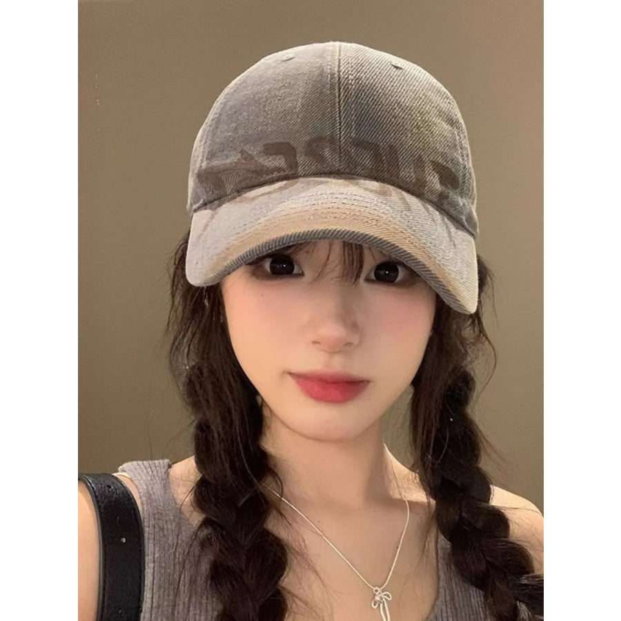 Letter Casual Baseball Cap Dark Gray / One Size Apparel and Accessories