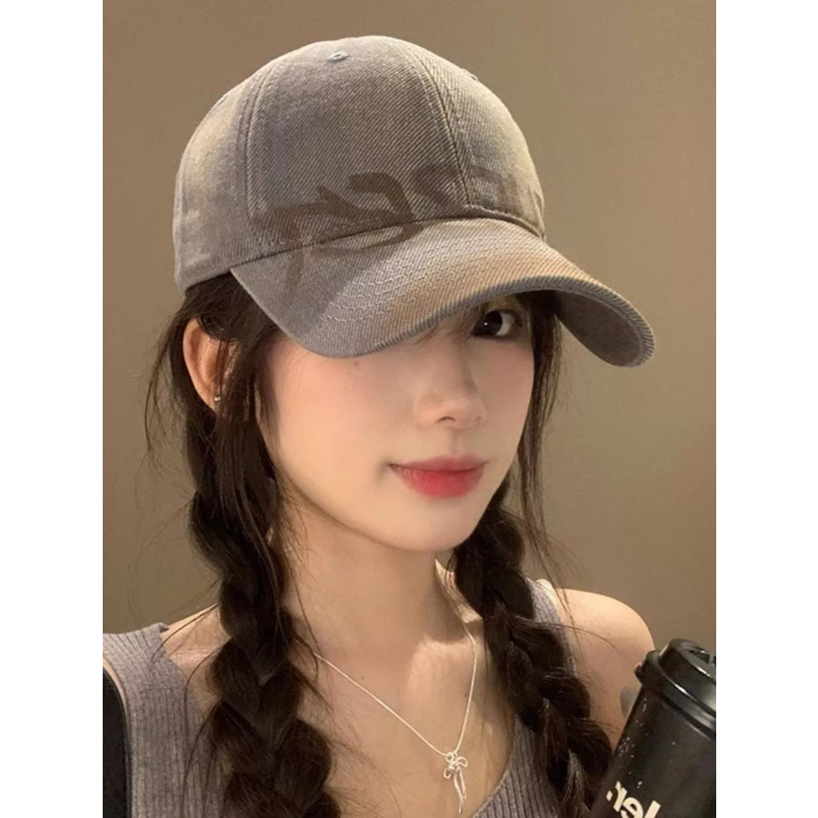Letter Casual Baseball Cap Dark Gray / One Size Apparel and Accessories
