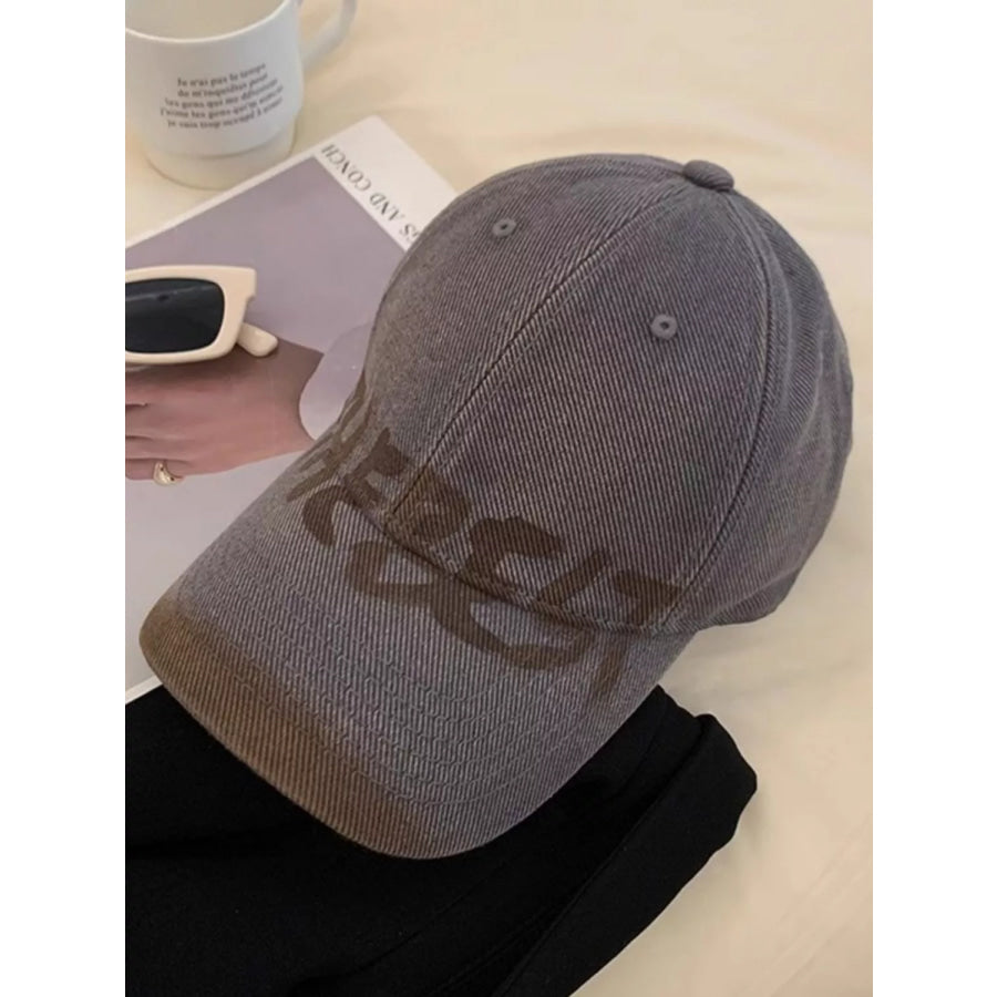 Letter Casual Baseball Cap Dark Gray / One Size Apparel and Accessories