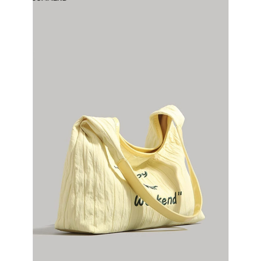 Letter Casual Shoulder Bag Yellow / One Size Apparel and Accessories