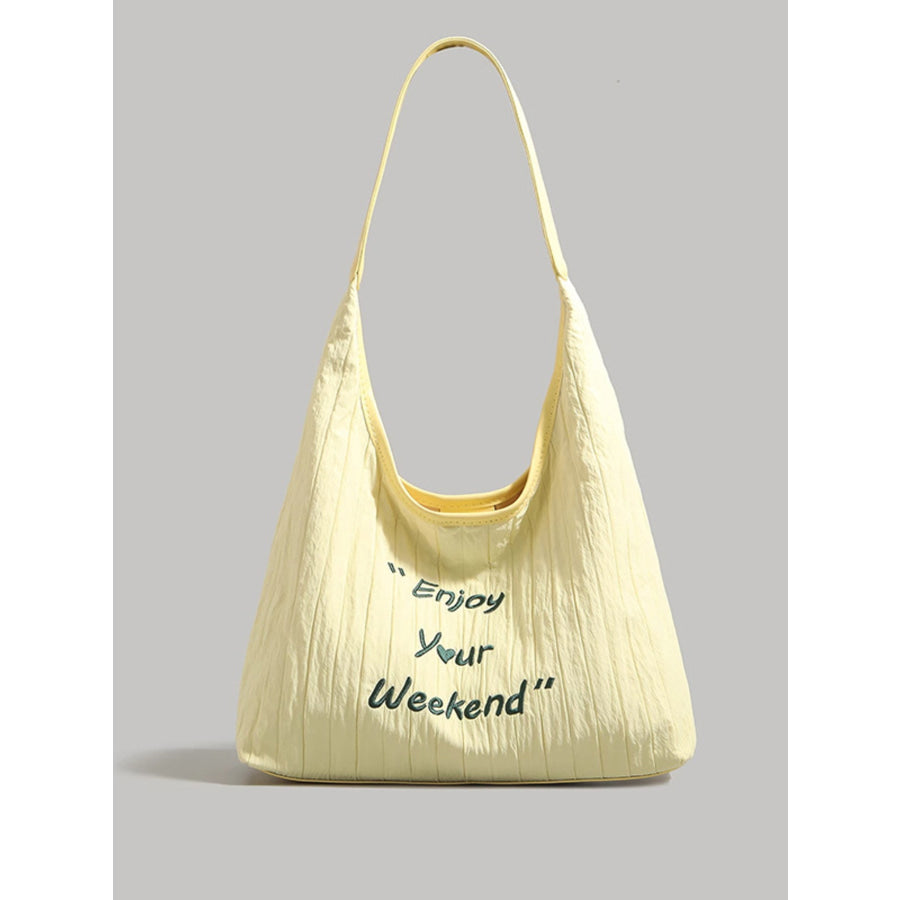 Letter Casual Shoulder Bag Yellow / One Size Apparel and Accessories