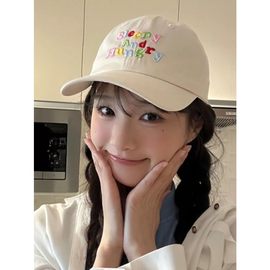 Letter Embroidered Baseball Cap Apparel and Accessories