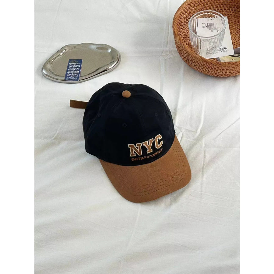 Letter Embroidered Baseball Cap Black / One Size Apparel and Accessories