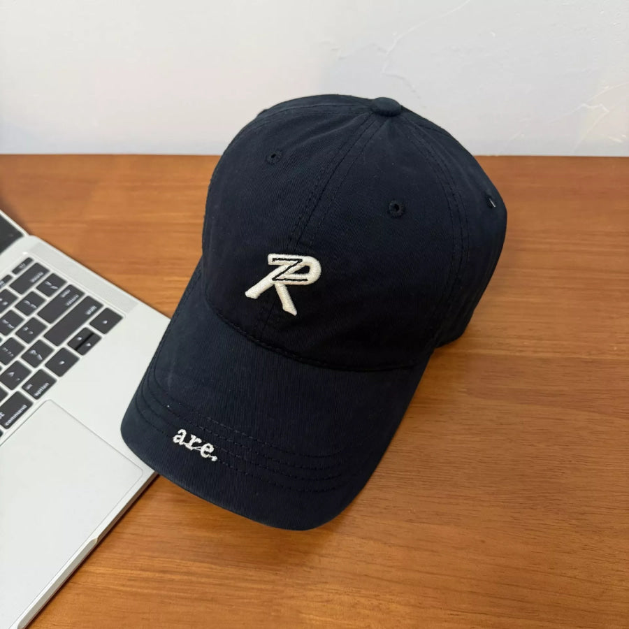 Letter Embroidered Baseball Cap Black / One Size Apparel and Accessories