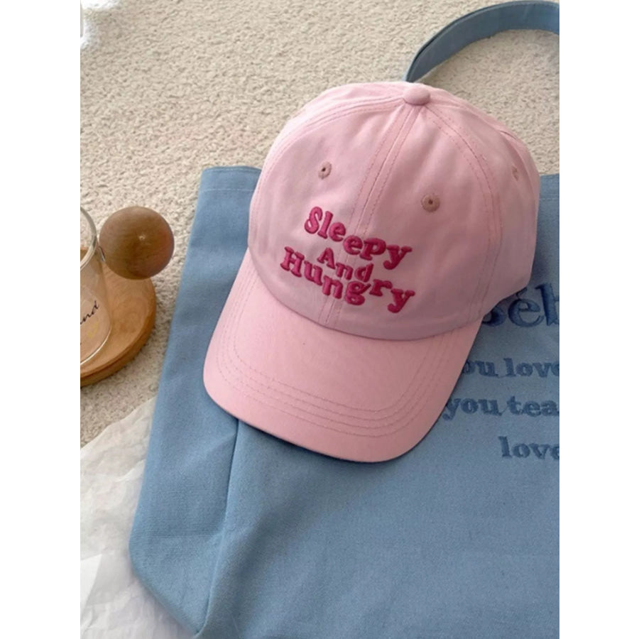 Letter Embroidered Baseball Cap Blush Pink / One Size Apparel and Accessories