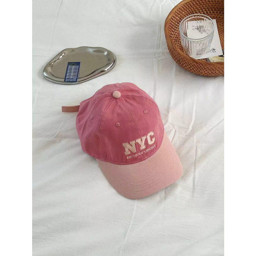 Letter Embroidered Baseball Cap Light Pink / One Size Apparel and Accessories