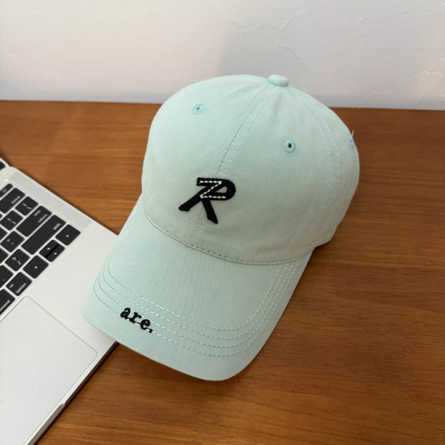 Letter Embroidered Baseball Cap Sky Blue / One Size Apparel and Accessories