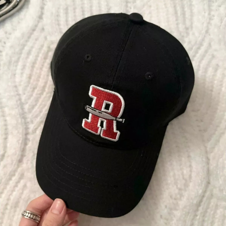 Letter Embroidered Classic Baseball Cap Black / One Size Apparel and Accessories