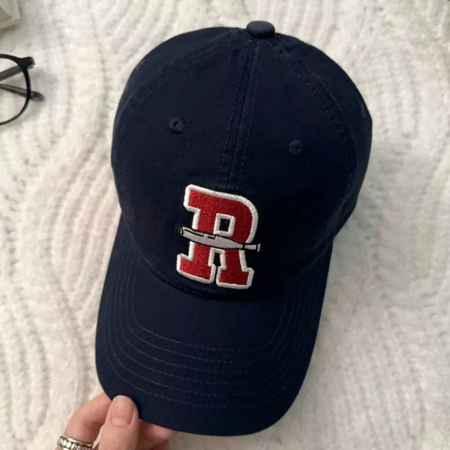 Letter Embroidered Classic Baseball Cap Navy Blue / One Size Apparel and Accessories