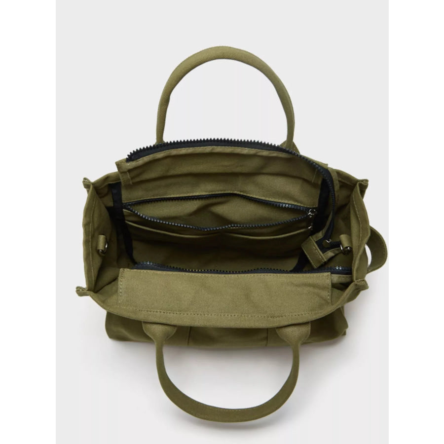 Letter Graphic Canvas Handbag Army Green / onesize Apparel and Accessories