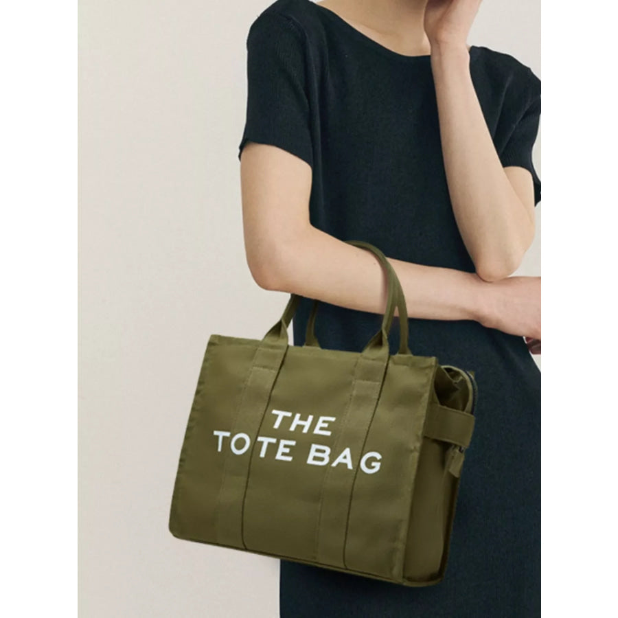 Letter Graphic Canvas Handbag Army Green / onesize Apparel and Accessories