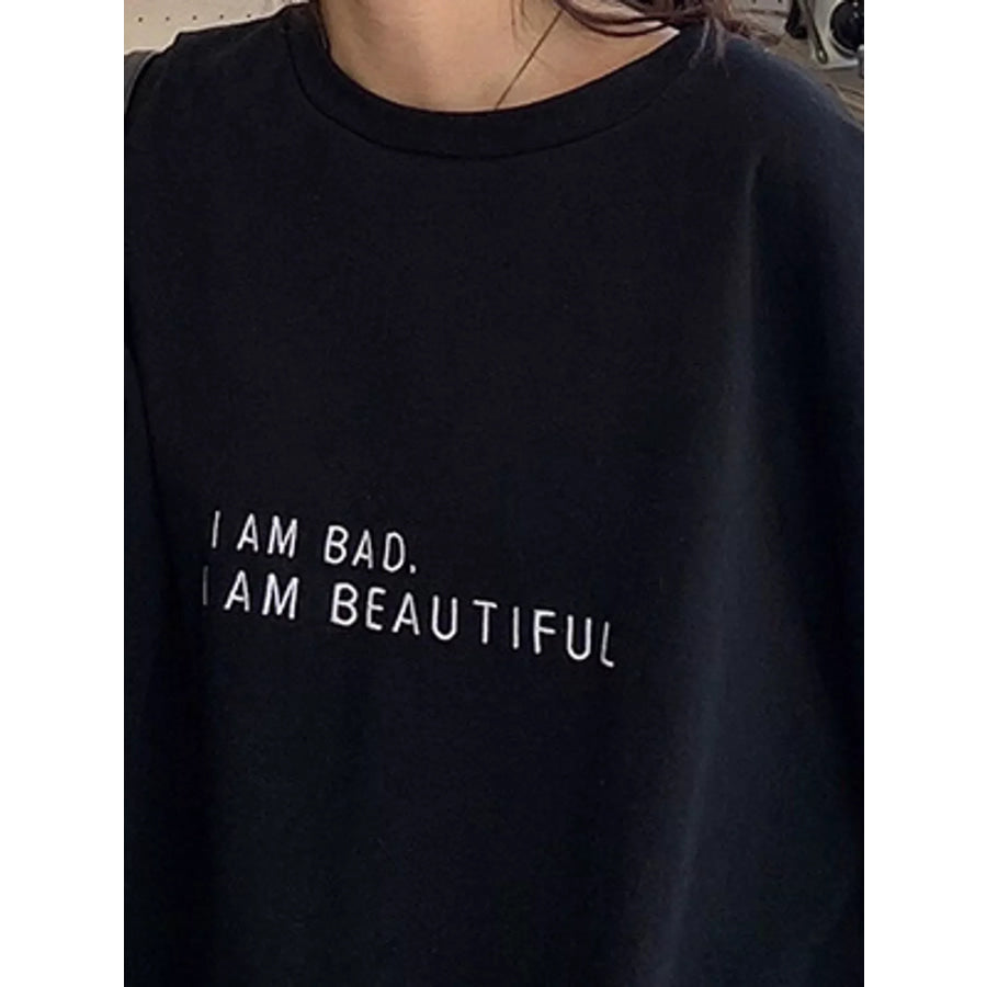 Letter Graphic Crew Neck Sweatshirt Apparel and Accessories