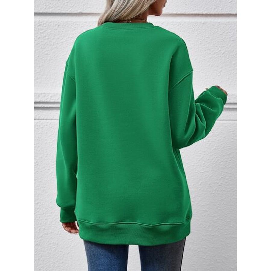 Letter Graphic Dropped Shoulder Sweatshirt Clothing