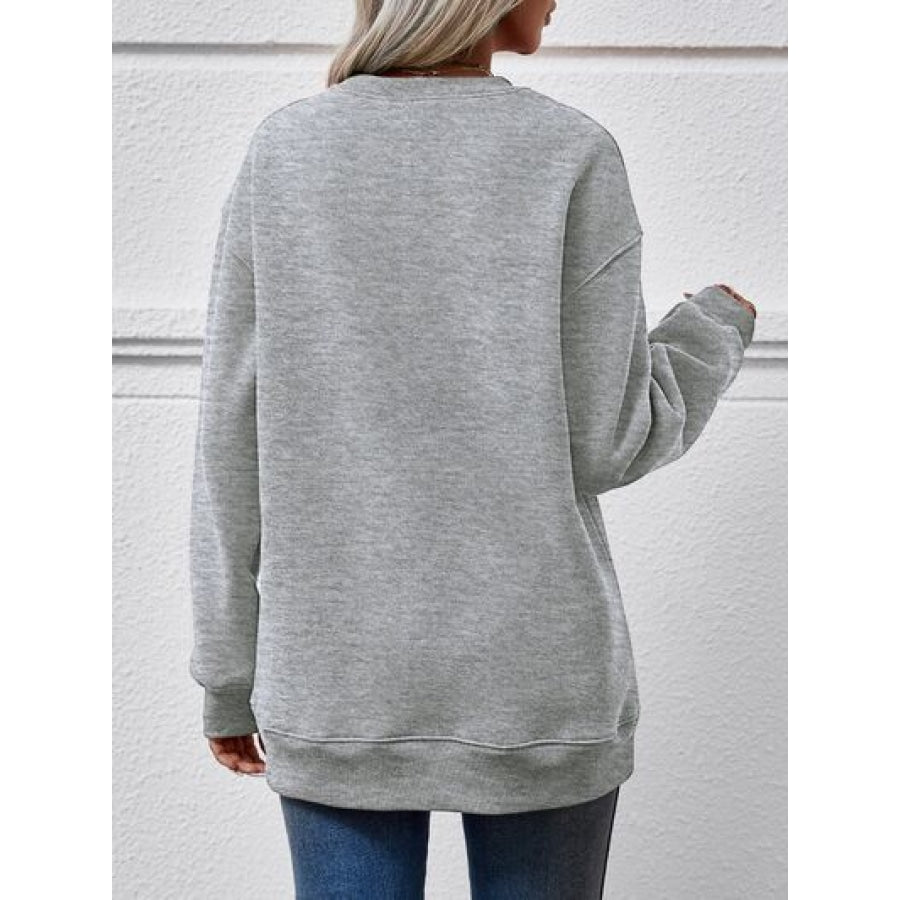 Letter Graphic Dropped Shoulder Sweatshirt Clothing