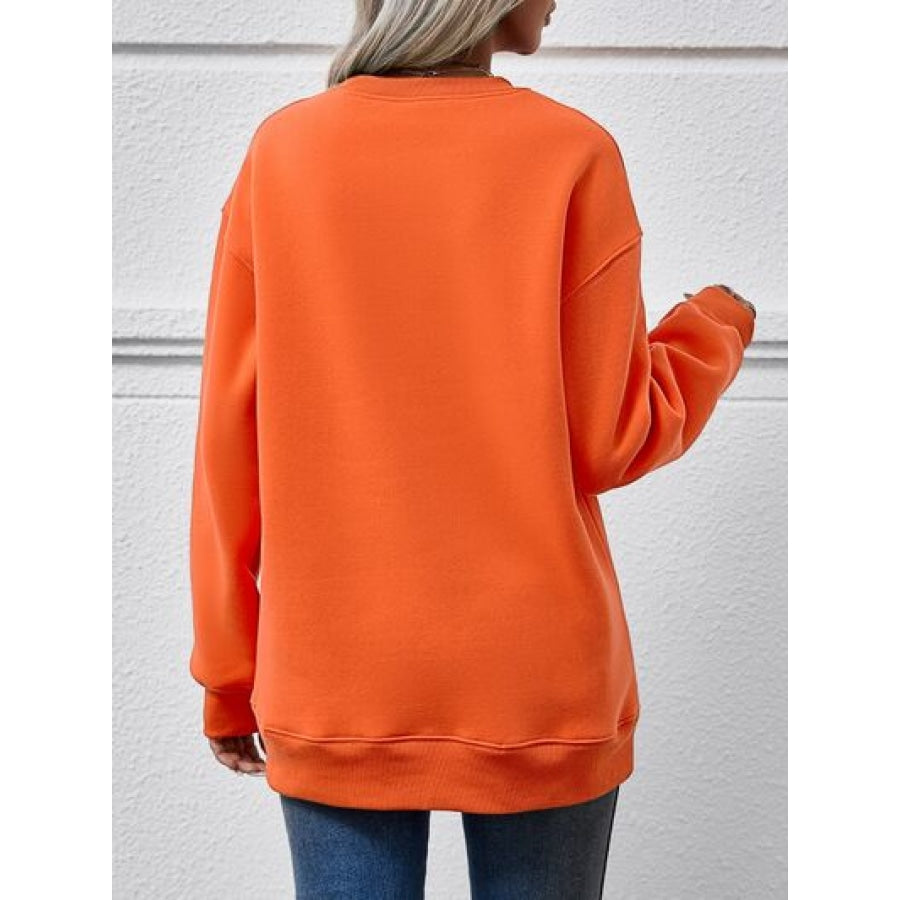 Letter Graphic Dropped Shoulder Sweatshirt Clothing