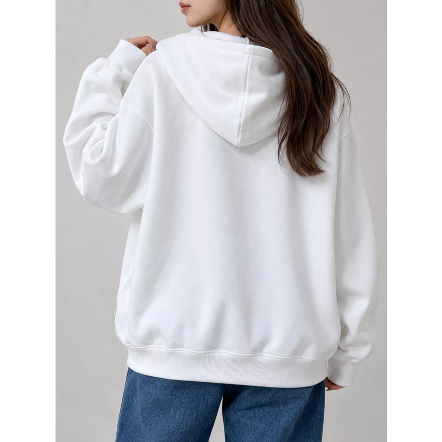 Letter Graphic Long Sleeve Hoodie Apparel and Accessories