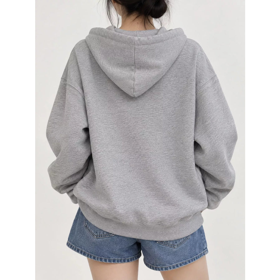 Letter Graphic Long Sleeve Hoodie Apparel and Accessories