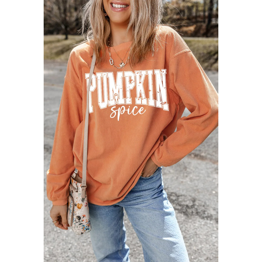 Letter Graphic Long Sleeve Sweatshirt Apparel and Accessories