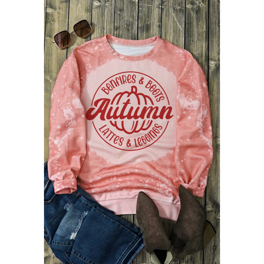 Letter Graphic Long Sleeve Sweatshirt Apparel and Accessories