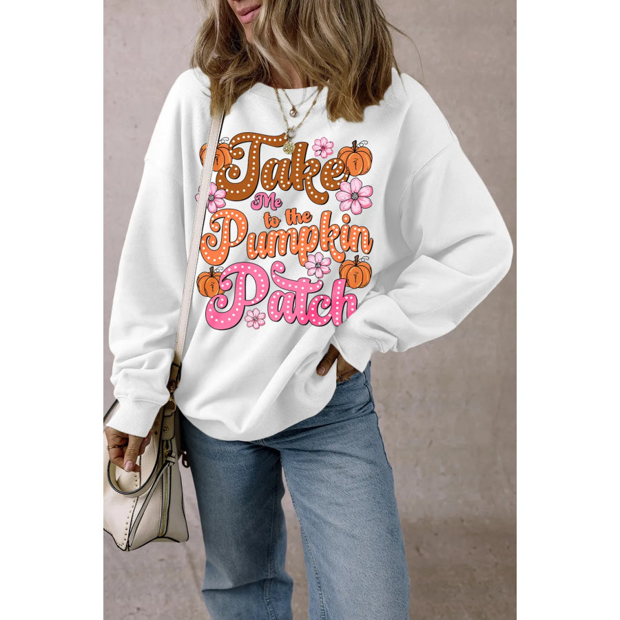 Letter Graphic Long Sleeve Sweatshirt Apparel and Accessories