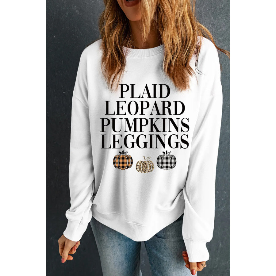 Letter Graphic Round Neck Long Sleeve Sweatshirt Apparel and Accessories