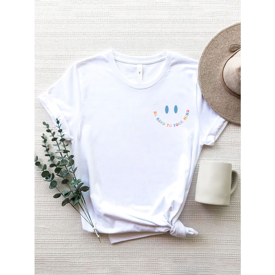 Letter Graphic Round Neck Short Sleeve T - Shirt Apparel and Accessories